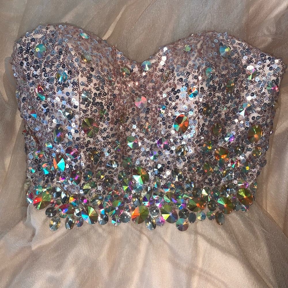 Champagne prom dress